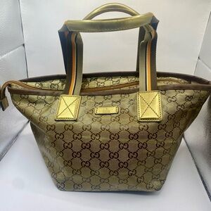 Gold and brown Gucci handbag